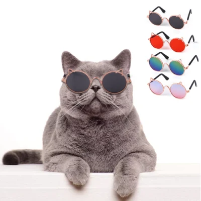 Lunettes de soleil mignonnes pour animaux de compagnie, vente en gros, lunettes de soleil pour chiens et chats, jouets en peluche, accessoires pour animaux de compagnie