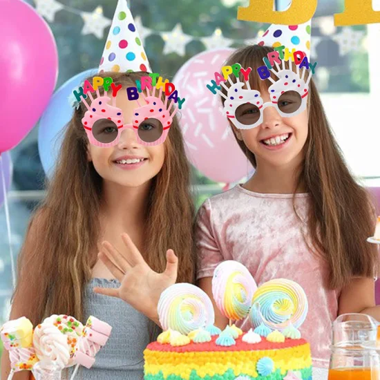 Lunettes de soleil à gâteau d'anniversaire crème douce, lunettes de soleil de Festival, fête de joyeux anniversaire, cadeau promotionnel, jouets, lunettes de soleil pour enfants