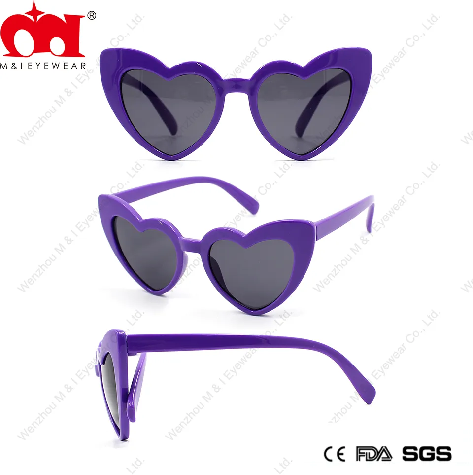 Papillon Coeur Fashion Promotion Funny Party Lunettes de soleil pour enfants personnalisées en plastique (LT906074)